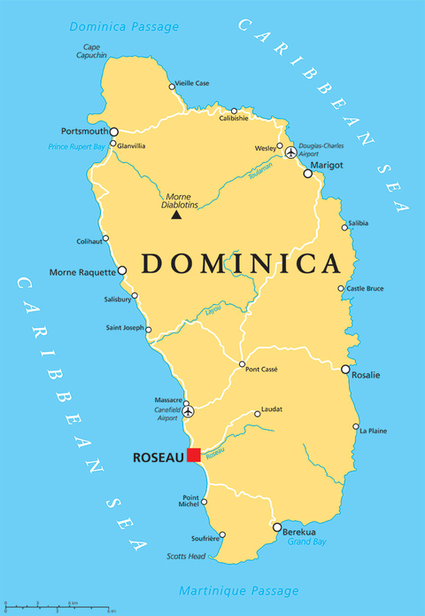 Dominica Map Getty Map of Dominica